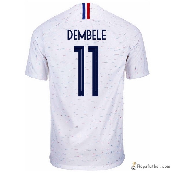 Camiseta Francia Replica Segunda Ropa Dembele 2018 Blanco